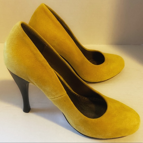 Two Lips Shoes - Two Lips 4” Yellow Suede Heels